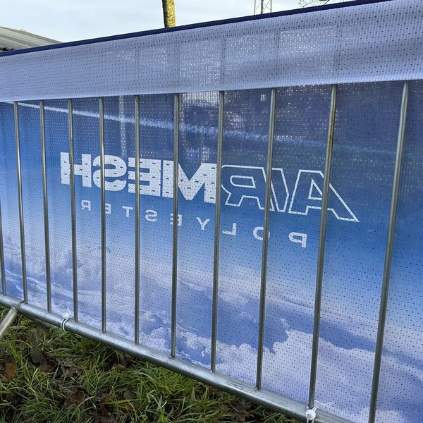 Crowd Barrier Graphic - Airmesh Branded Fabric Jacket - 2300 - Single Sided - Rear Close Up